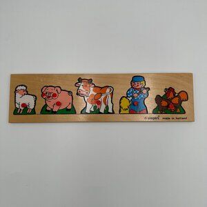 Simplex Vintage Pegged Puzzle Chunky Puzzle, Animals + Farmer